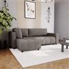 DEGHI Divano letto 3 posti in tessuto effetto melange grigio con chaise longue a sinistra - Wellington