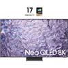 Samsung Series 8 TV QE65QN800CTXZT Neo QLED 8K, Smart TV 65" Processore Neural Quantum 8K, Dolby Atmos e OTS+, Titan Black 2023