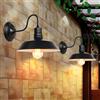 iDEGU 2 Pezzi Applique da Parete Vintage Industriale, 26 cm Lampada da Parete Interni E27 Lampada per Sala da Pranzo, Cucina, Ingresso, Veranda - Nero E Bianco