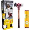 HALDER - lusbox Galabau, martello delicato SIMPLEX D60, composizione in gomma con piedistallo/superplastica più livella STABILA | 3027s024