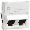 Legrand Mosaic - Presa RJ45 categoria 6 FTP 2 Modulo bianco 2 x 45