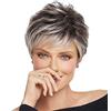Blogiiup Parrucche di pixie, parrucche per capelli ricci grigi per donne nere capelli corti capelli argentata pieghevole parrucca sintetica a fibra sintetica 11130G, parrucche per donne corte