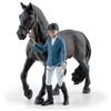 PAPO - Statuetta Cavallo e Cavaliere Pénélope Blacky Realistica - 3 Anni + - Collezione Mondo Equestre - Gioco Creativo Equitazione - Idea Regalo Giocattolo Bambina Bambino