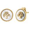 Engelsrufer ERE-LILTREE-PE-STG - Orecchini da donna in argento sterling con albero della vita in oro su madreperla bianca, senza nichel, dimensioni: 12 mm, 12 mm, Argento sterling, Nessuna pietra