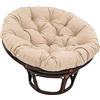 GOZYLA Cuscino per Sedia Papasan, Cuscino da Pavimento Imbottito per Sedia Girevole per Soggiorno, Camera da Letto, Sala Lettura, Salotto (Color : Khaki, Size : 50 * 50cm)