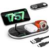 LOOWARTS Compatibile con Caricatore Wireless iphone 3 in 1, Qi2 Magsafe Apple 25W, Stazione Ricarica Apple iphone 16 15 14 13 12Serie, Apple Watch, Airpods, Samsung Google Pixel Xiaomi ecc