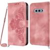 Netany Cover per Samsung Galaxy S10E con Cordino, Flip Portafoglio Custodia in Pelle, [2 Porta Carte][Chiusura Magnetica],Custodia Libro Antiurto Cover con Laccio per Samsung S10E (Rosa)