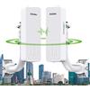 Adalov 5,8 G WLAN Bridge Outdoor - 3 km PtP/PtMP WiFi Bridge CPE con antenna da 14 dBi, adattatore PoE, 2 porte Ethernet RJ45, 2 supporti di montaggio - Wi-Fi radio per PtP/PtMP (confezione da 2)