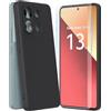 HOWKEKER Cover per Xiaomi Redmi Note 13 Pro 4G custodia con 1 Pezzi Vetro Temperato, Custodia in Morbida Silicone Liquido Sottile Antiurto Cover per Xiaomi Redmi Note 13 Pro 4G (6.67) - Nero