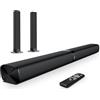 GarageRock Soundbar TV Altoparlanti TV Soundbar 90W, Sound Bar TV staccabili 2 in 1 per TV, Soundbar Bluetooth 5.0 per TV con Suono più Chiaro, 3 Modalità EQ, ARC/Ottico/Aux/Montatura a muro, (Nero)