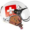 CGM Casco Bici, sci, E-bike, 801C EBI SVIZZERA Bianco Rosso opaco, S (55-56cm)