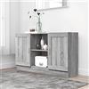 TJROO Credenza Vetrina con Ante 120x30,5x70 cm Armadietto con Ante Credenza Espositore Mobile da Salotto Mobile Alto Mobiletto Ingresso Legno ingegnerizzato, MDF Grigio Sonoma