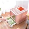 YUMZXIN Lettiera pieghevole con coperchio per gatti con vaschetta-cassetto estraibile, grande paletta, per gatti fino a 15 kg, da 51 x 41 x 38 cm, di colore rosa ciliegio