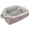 Ausla Cuccia Rotonda Morbida per Animali Domestici, Cuscino in Pelliccia Sintetica per Gatti e Cani di Piccola Taglia, Seggiolino Auto per Animali Domestici Pieghevole, Autunno