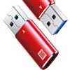 ANDTOBO [10Gbps] Adattatore da USB 3.1 A a USB C, 2 Pacchi Adattatore da USB C Femmina a USB Maschio per iPhone 15 14 13 12 Plus Pro Max, Samsung Galaxy S23, Auricolari Type-C, Quest Link- Rosso