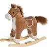 HOMCOM Cavallo a dondolo stile cavallo seduta imbottita con suono 2 AA batterie per bambini 36-72 mesi bainco grigio Max.carico 45kg|Aosom