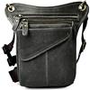Le'aokuu Borsa Messenger in Vera Pelle da Uomo Marsupio Marsupio Hip Bum Borsa Coscia Tattica Con Gamba a Goccia 211-3