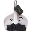 Peleg Design Dustache - Set Paletta e Spazzola Baffi per Pulire Tavoli, Scrivanie e Auto - Scopa con Manico Nero e Bianco, Scopa e Paletta Salvaspazio
