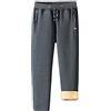 Oralidera Pantaloni da Jogging in Pile Uomo Pantaloni Sportivi con Coulisse Casuals Inverno Caldo Pantaloni de Tuta Elastico in Vita Pantaloni da Corsa on Tasche, A-Grigio, XXL