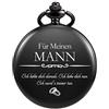 TREEWETO Orologio da tasca inciso per uomini marito a mio marito Orologi da tasca per marito per il compleanno di San Valentino matrimonio, nero 2, Classico