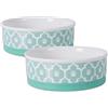 Bone Dry Lattice Collection Pet Bowl & Canister, Medium Set, 15,2 x 5,1 cm, Aqua, 2 Pezzi