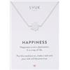 LUUK LIFESTYLE Collana con Ciondolo Stella Alpina in Acciaio Inossidabile e carta HAPPINESS, Gioielli Donna, Amicizia, Amore, Regali per Lei, Madre, Natale, Portafortuna, Argento (50cm c.)
