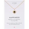 LUUK LIFESTYLE Collana con ciondolo Stella Polare I Sole in pietra nera, accessorio di moda discreto con catena regolabile, 50 cm, oro