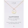 LUUK LIFESTYLE Collana femminile con ciondolo ispirato alla vetta della montagna e dedica HAPPINESS, simbolo di successo, oro