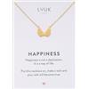 LUUK LIFESTYLE Collana Acciaio Inox con Ciondolo Ali d'Angelo, Oro, 50cm