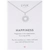 LUUK LIFESTYLE Collana con Ciondolo Sole e Carta HAPPINESS, Argento, 50cm