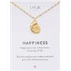 LUUK LIFESTYLE Collana con ciondolo Conchiglia e acciaio inossidabile (50 cm), con carta HAPPINESS, idea regali donna, lei, compleanno, portafortuna, gioielli semplice, mare, oro