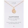 LUUK LIFESTYLE Collana con ciondolo Conchiglia e acciaio inossidabile (50 cm), con carta HAPPINESS, idea regali donna, lei, compleanno, portafortuna, gioielli semplice, mare, oro rosa