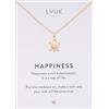 LUUK LIFESTYLE Collana donna ciondolo Tartaruga e acciaio inossidabile (50 cm), carta HAPPINESS, portafortuna, gioielli elegante, idea regali lei, ragazza, compleanno, animali, oro rosa