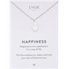 LUUK LIFESTYLE Collana con Ciondolo Limone e Carta HAPPINESS, Argento, 50cm