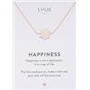 LUUK LIFESTYLE Collana da donna con ciondolo Stella Alpina e cartellino HAPPINESS, gioielli di alta qualità e durevoli, 50cm, rosa