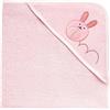 ARTSANA Chicco Asciugamano Quadrato con Cappuccio in Spugna Rosa 0m+