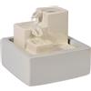 dobar® Piccola cascata a tre stadi in ceramica design pietra - fontana interna pompa interna - 19 x 19 x 16,5 cm - Bianco
