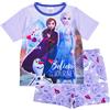 Disney Frozen II - Pigiama estivo per ragazze Anna Elsa Olaf Pjs età dai 3 ai 12 anni Viola 7-8 Anni