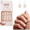 KISS Acrylic Nude French Press-On Nails Kit - Breathtaking Unghie Finte Corte, Dual Form Gel Ricostruzione effetto Unghie, Kit Completo con Colla per Unghie Finte Adesive e Tip in Gel Manicure