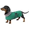 Geyecete -Invernale Cappotto per cane bassotti, con fodera in pile caldo, abbigliamento da esterni in pile polare per cani, con Foro per Imbracatura,Giacca per cani piccola y media-verde-XS