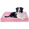 MDDK DY Cuccia cane Interno, Cuscino Cani Grandi, Cuscino Cane Sfoderabile e lavabile, Peluche Morbida e Soffice, Base Antiscivolo, lettino Cane Rosa XL, 100x60x10 cm