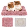 MICOOYO 2 tappetini per piccoli animali domestici, soffice cuccia in pile per conigli, porcellini d'India, scoiattoli e criceti (rosa, bianco, 32 x 25 cm)