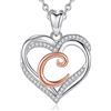 INFUSEU C Collana Iniziale Cuore, Oro Rosa Lettera A-Z Gioielli Cubic Zirconia Regali di Compleanno per Donne Moglie Mamma, Catena da 20 Pollici