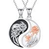 OHAYOO Collana Yin Yang in Argento Sterling 925 - Ciondolo per Lui e Lei, Regalo per Donna e Uomo - Standard, Nessuna Pietra Preziosa