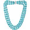 Treasure Bay Collana fatta a mano con tre file di pietre preziose turchesi per donna (blu turchese)