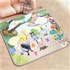 Funsland Tappeto Gioco Bambini Pieghevole - Impermeabile Morbido Tappeto Gioco Neonato,127x127cm Montessori Animale Numeri Cameretta Tappeto, Esterno Bambina Bambino Sensoriale Tappeto