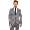 Trendyol Cappotto da uomo con colletto a risvolto scozzese, grigio, 52, grigio