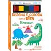 Crealibri Dinosauri. Disegna e colora con le dita. Ediz. a spirale. Con 5 inchiostri colorati per dita