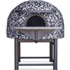 Ristoattrezzature Modello: 1173548025005,Forno a legna Salernitano con mosaico Ø 120 cm Antracite 6 pizze