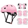 LEIKEEGO Ginocchiere per bambini, con casco, 3-10 anni, set di protezioni per pattini in linea, scooter, pattini a rotelle (rosa)